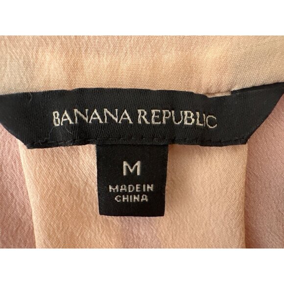 2/$30 Banana Republic Medium Pale Peach Silk Long Sleeve Blouse - Picture 5 of 16